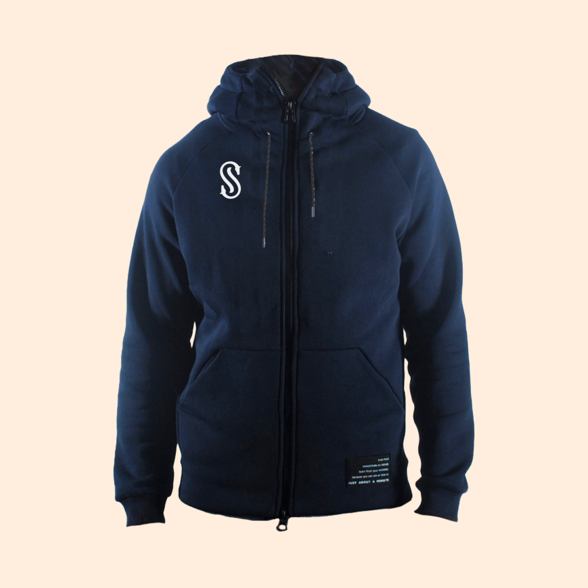 Sweat à capuche bleu foncé avec zip Homme 