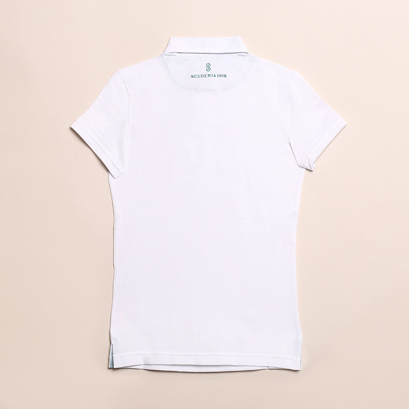 Short sleeve White Polo Shirt Woman