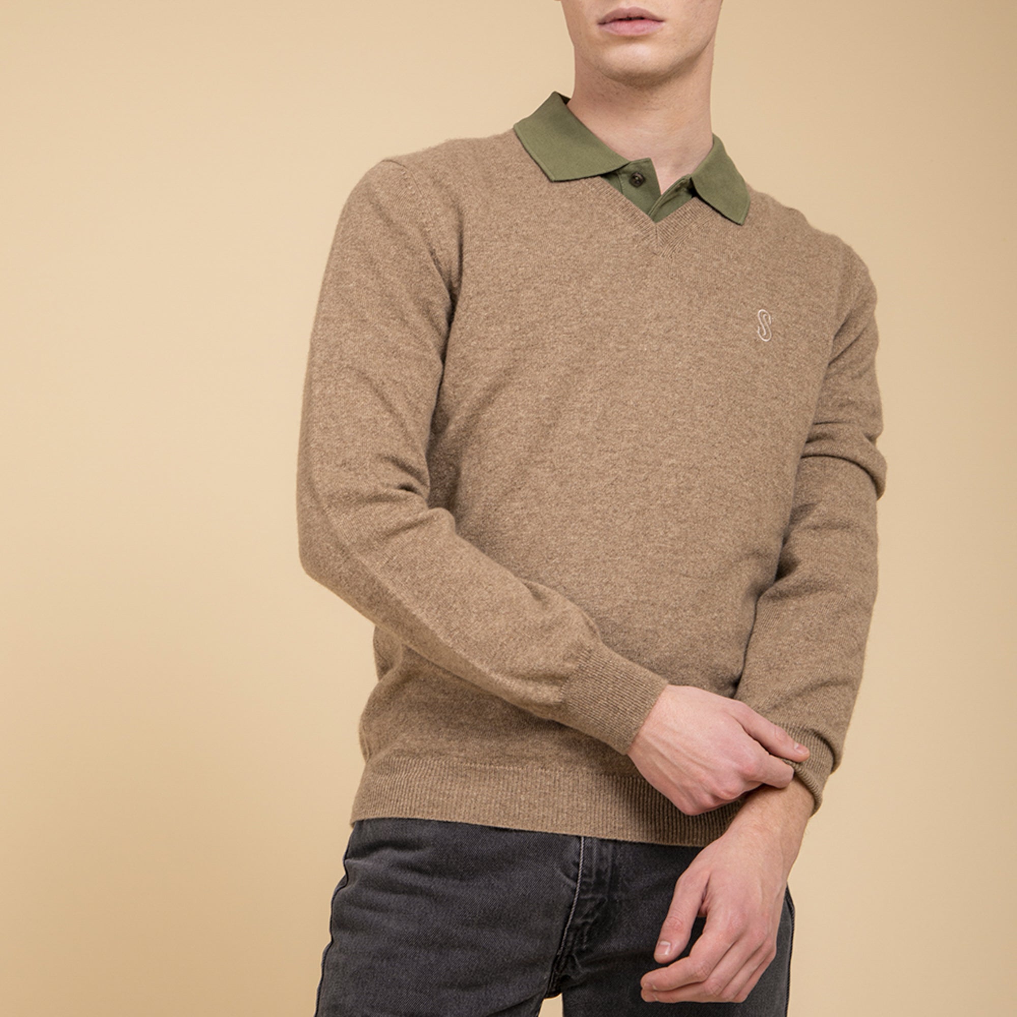 Beige cashmere sweater Man - Scuderia 1918